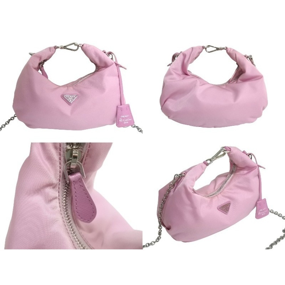 Prada pink bag Re shoulder Edition triangle logo leather